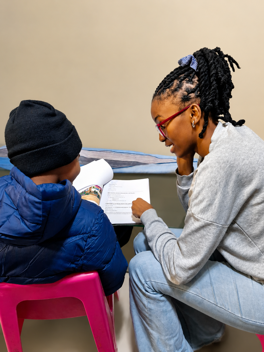 Learners working together during a tutoring session
